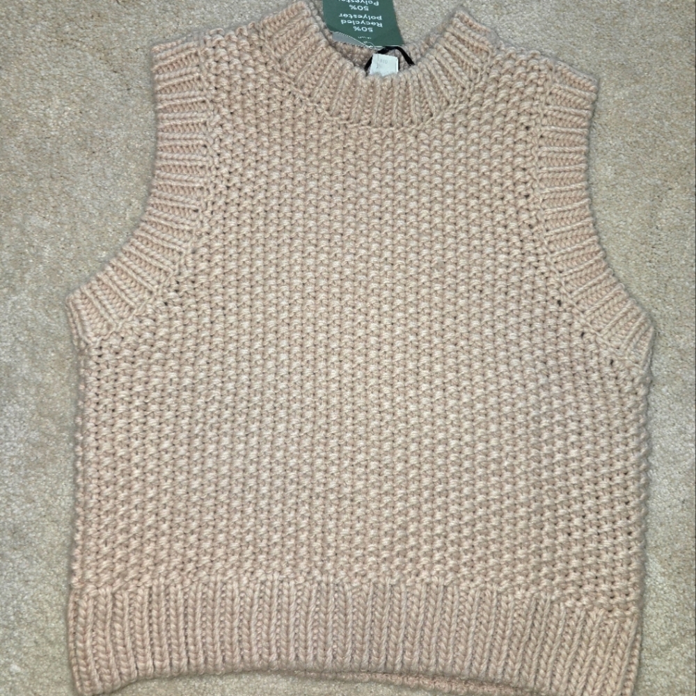 H&M Camel Sleeveless Knit Vest XS NWT